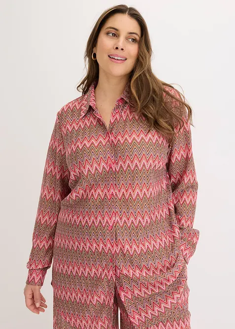 Camicetta lunga effetto uncinetto, bonprix