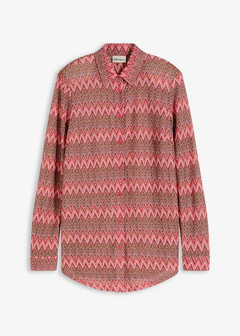 Camicetta lunga effetto uncinetto, bonprix