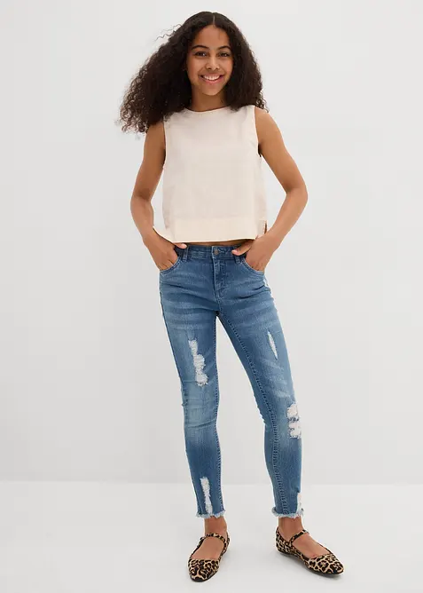 Top in fresco misto lino, bonprix