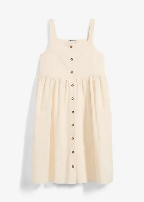 Abito con spalline in misto lino fresco, bonprix