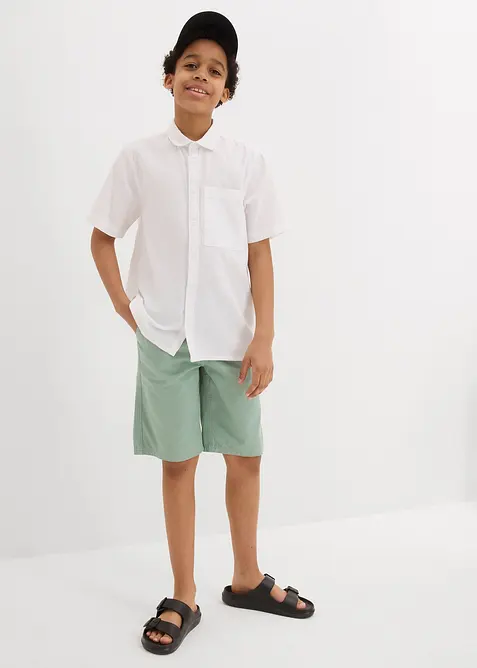 Camicia a maniche corte in misto cotone fresco e leggero, bonprix