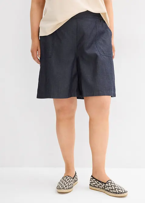 Shorts elasticizzati in vita in fresco misto lino, bonprix