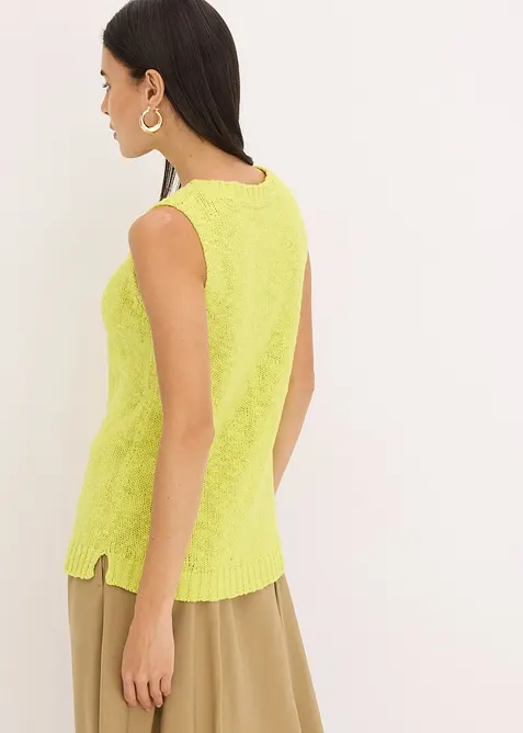 Top in maglia di cotone con lavorazione a rilievo, bonprix