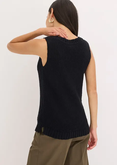 Top in maglia di cotone con lavorazione a rilievo, bonprix