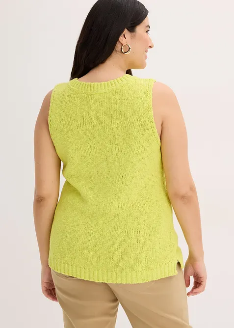Top in maglia di cotone con lavorazione a rilievo, bonprix