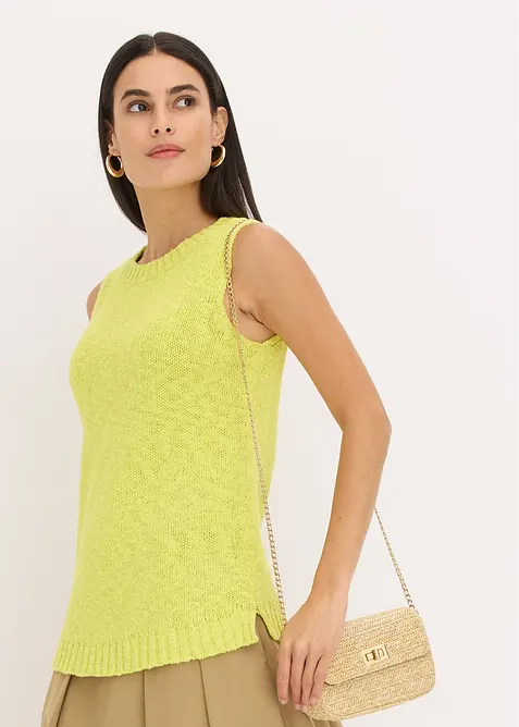 Top in maglia di cotone con lavorazione a rilievo, bonprix