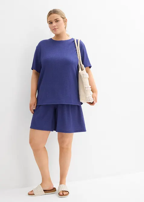 Maglia in crêpe stropicciato, bonprix