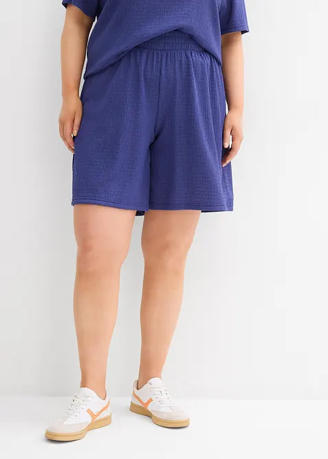 Shorts con elastico in vita in crêpe stropicciato, bonprix