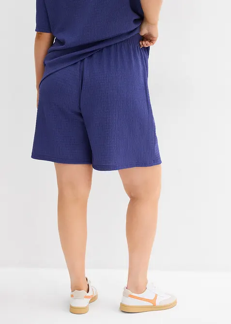Shorts con elastico in vita in crêpe stropicciato, bonprix