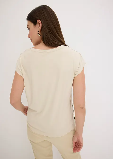 Maglia oversize con applicazione di pizzo sullo scollo, bonprix