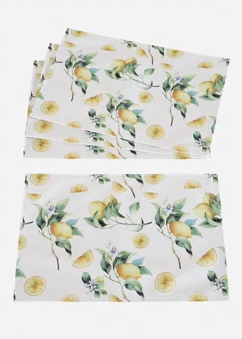Tovagliette americane con stampa a limoni (pacco da 4), bonprix