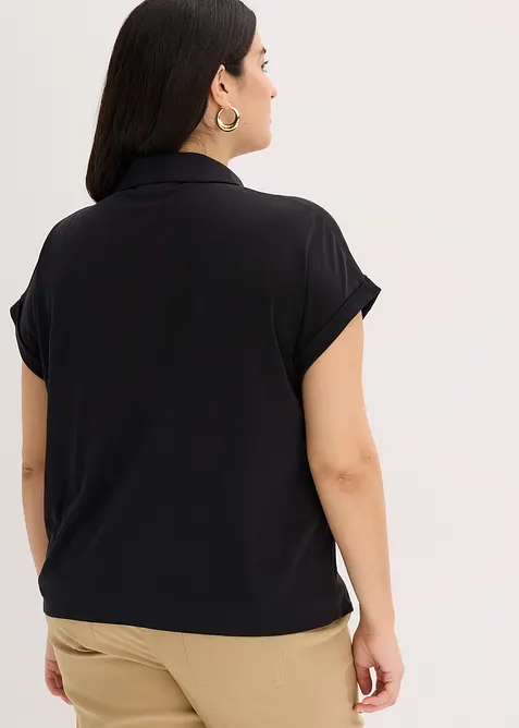 Polo in piquet di viscosa con inserto di pizzo, bonprix