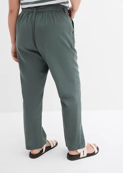 Pantaloni in misto lino e viscosa leggero, bonprix