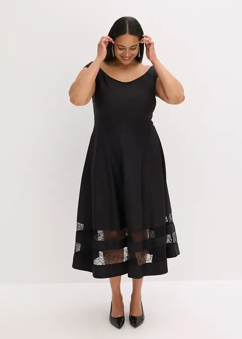 Abito a spalle scoperte con pizzo, bonprix