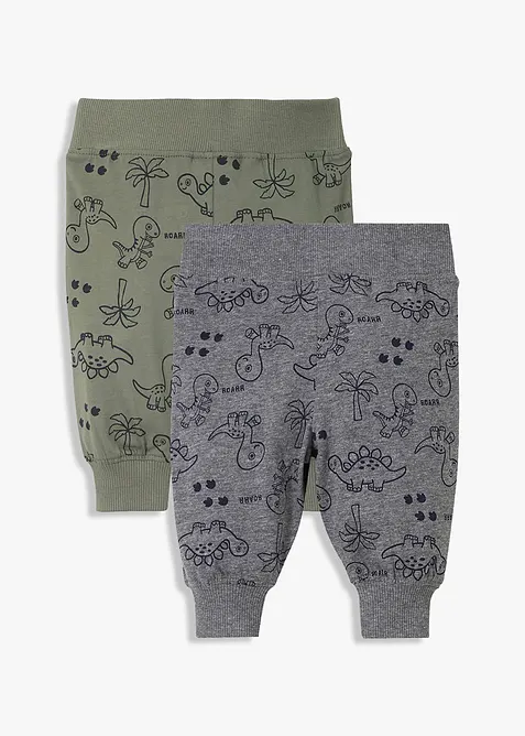 Pantaloni di jersey in puro cotone biologico (pacco da 2), bonprix