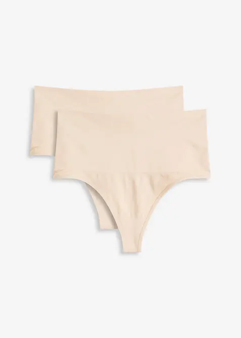 Perizoma senza cuciture con effetto modellante leggero (pacco da 2), bonprix