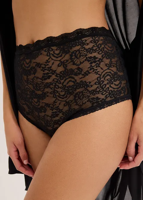 Slip a vita alta in pizzo (pacco da 3), bonprix