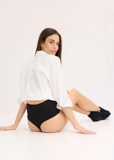 Perizoma a vita alta con cotone morbido (pacco da 4), bonprix