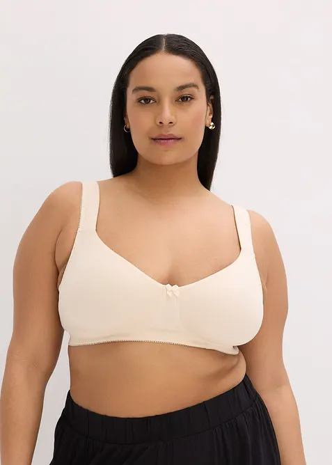 Reggiseno t-shirt non imbottito senza ferretto con cotone biologico (pacco da 2), bonprix