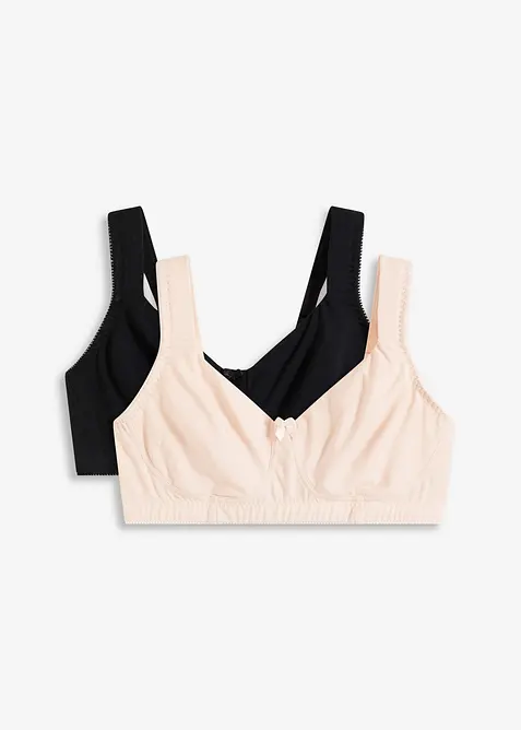 Reggiseno t-shirt non imbottito senza ferretto con cotone biologico (pacco da 2), bonprix