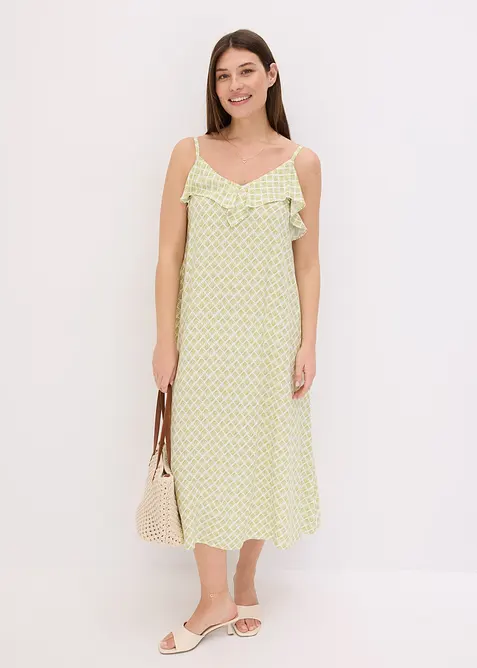 Abito midi con ruches, bonprix