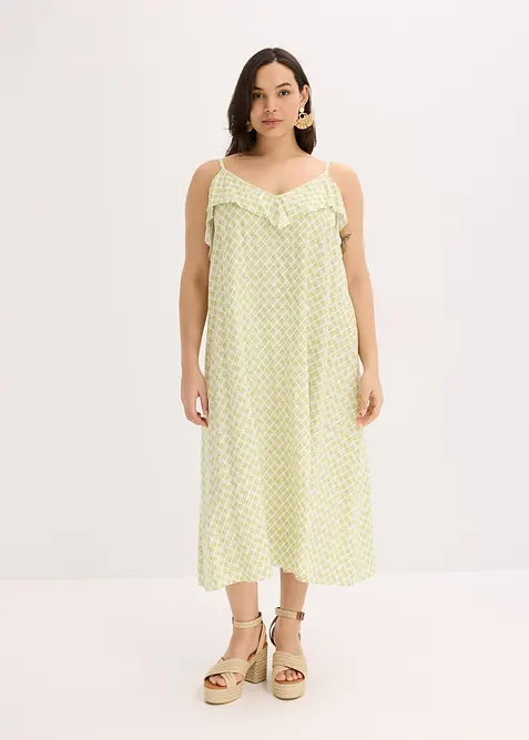 Abito midi con ruches, bonprix