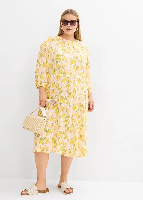 Abito in crinkle operato, bonprix