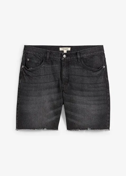 Bermuda elasticizzati in jeans con orli aperti, relaxed fit, bonprix