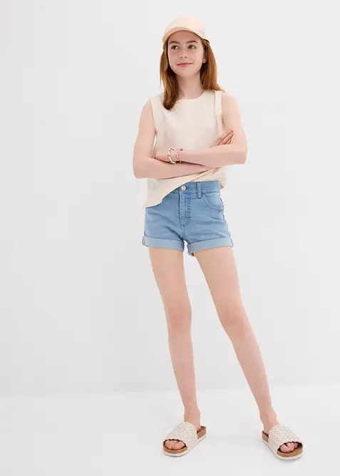 Shorts di jeans, vita media, bonprix