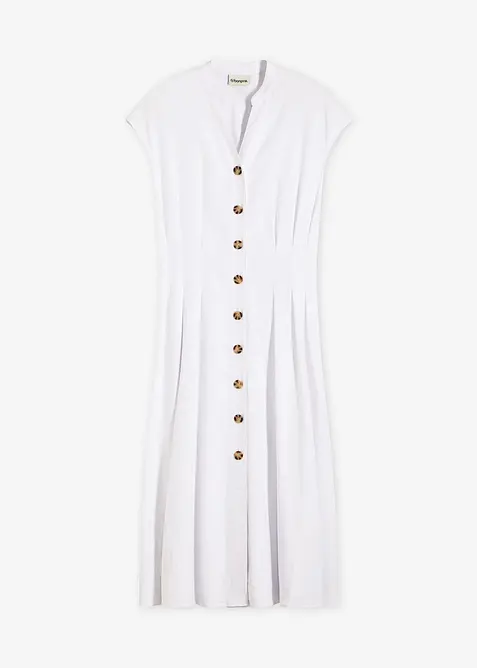 Abito midi in misto lino leggero, bonprix