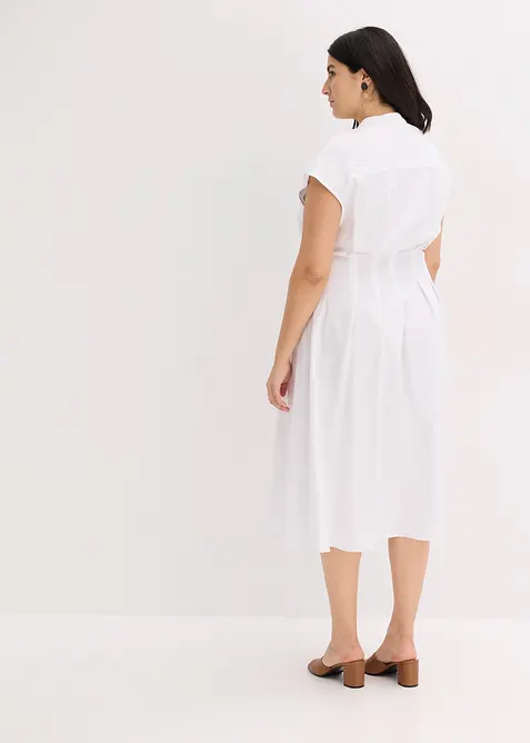 Abito midi in misto lino leggero, bonprix