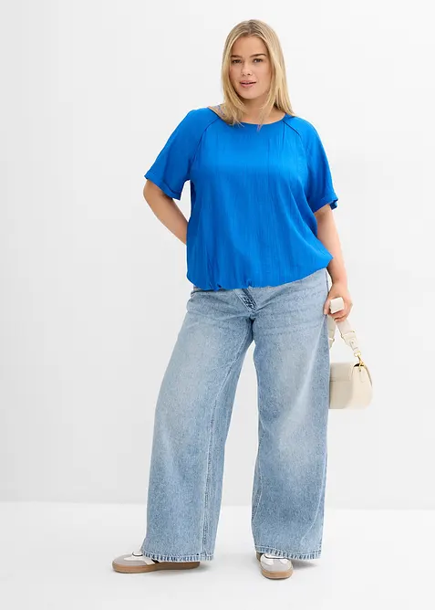 Blusa a maniche corte in misto viscosa morbido, bonprix