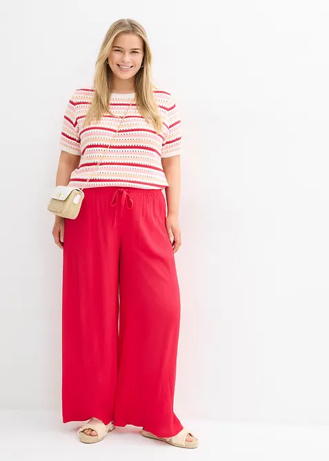 Pantaloni larghi in fine viscosa, bonprix