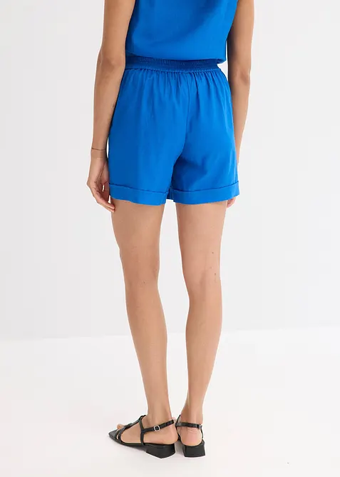 Shorts con elastico in vita in misto lino fresco, bonprix