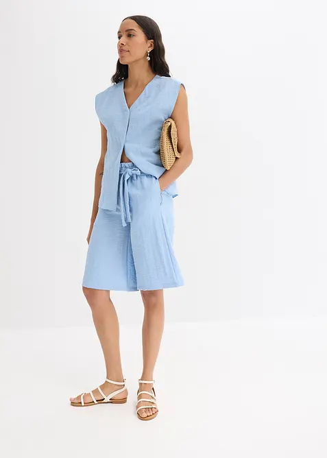 Bermuda con elastico in vita in misto viscosa fluente, bonprix