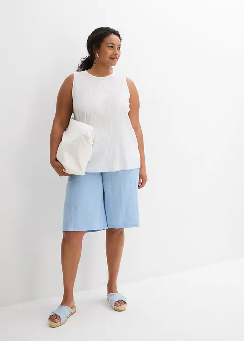 Bermuda con elastico in vita in misto viscosa fluente, bonprix