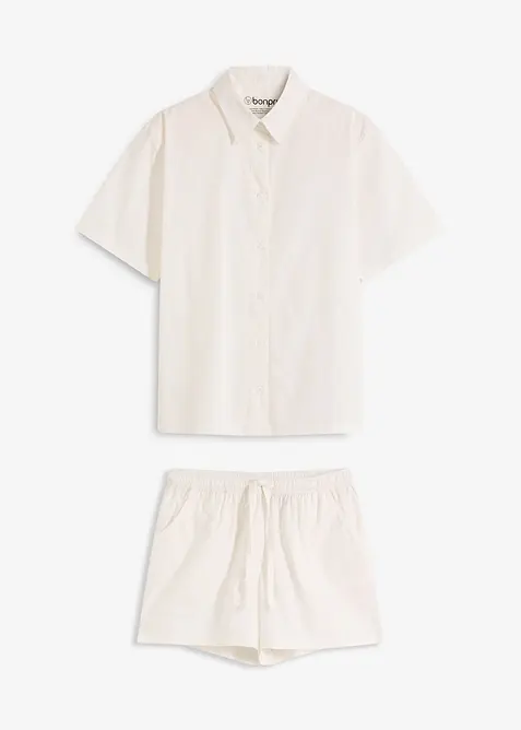 Pigiama estivo in tessuto di puro cotone, bonprix