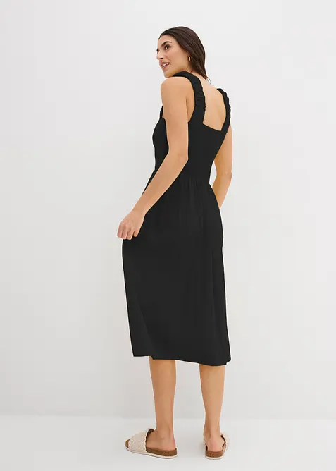 Abito in misto viscosa e cotone con fondo leggermente svasato, bonprix