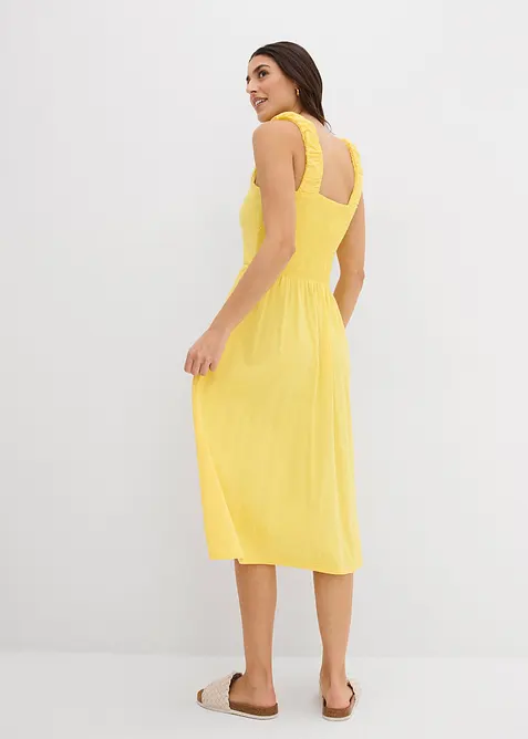 Abito in misto viscosa e cotone con fondo leggermente svasato, bonprix