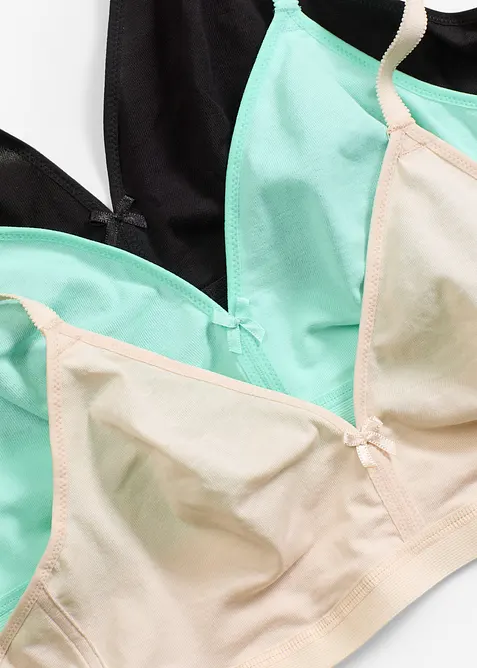 Reggiseno senza ferretto con cotone biologico (pacco da 3), bonprix