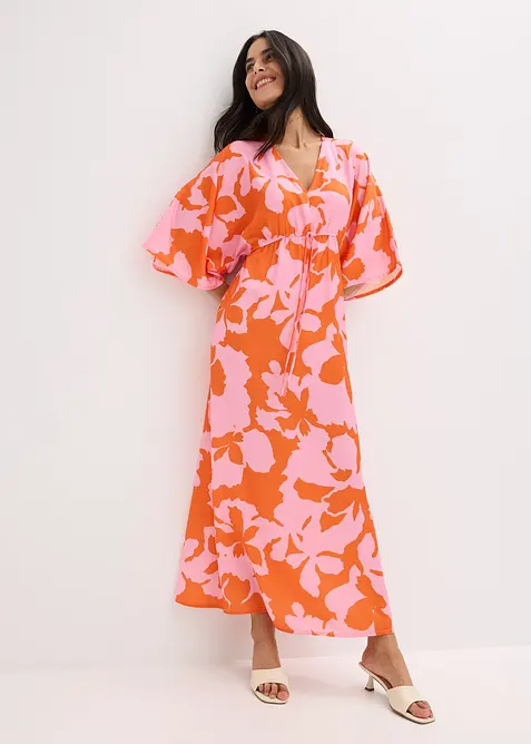 Abito lungo in satin fluente, bonprix