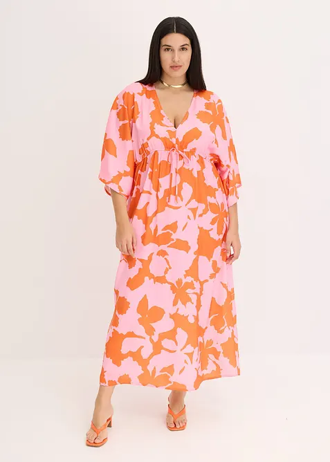 Abito lungo in satin fluente, bonprix