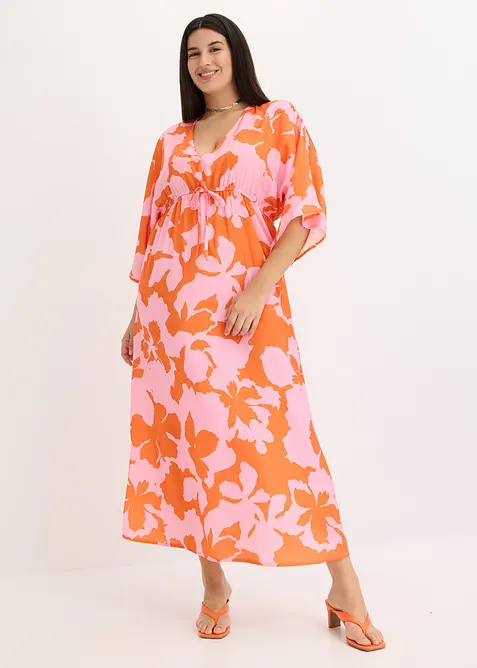 Abito lungo in satin fluente, bonprix