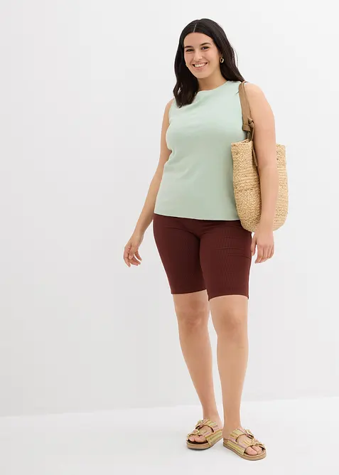 Pantaloncini in jersey a costine, vita alta, bonprix