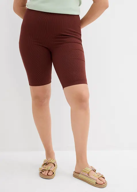 Pantaloncini in jersey a costine, vita alta, bonprix