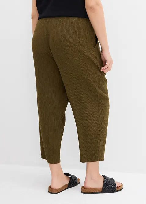 Pantaloni larghi in jersey operato, bonprix
