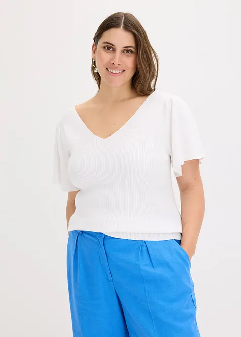 Maglia a costine in misto viscosa, bonprix