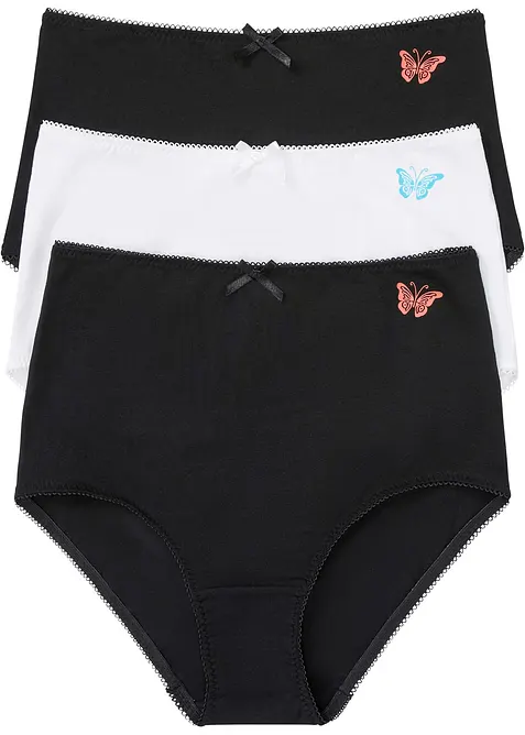 Slip a vita alta con cotone biologico (pacco da 3), bonprix