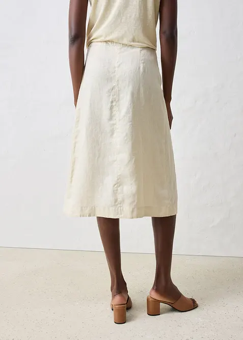 Gonna a portafoglio in puro lino, bonprix