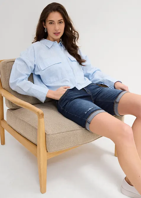 Bermuda di jeans, vita media, bonprix